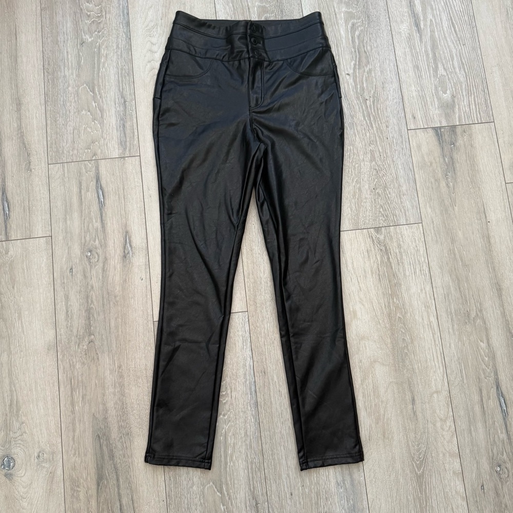 BBJ Black Faux Leather Women's Pants size 9